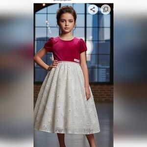 American Princess Red and Beige Dress Size 6